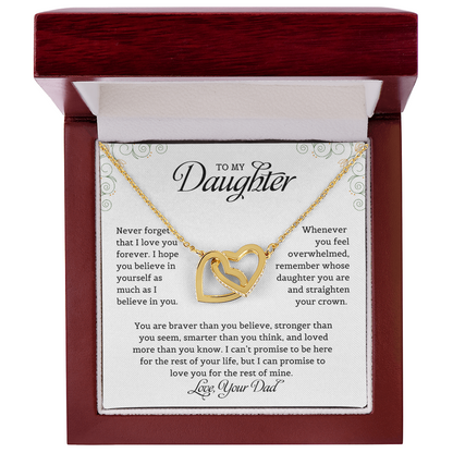 To My Daughter | Interlocking Hearts necklace